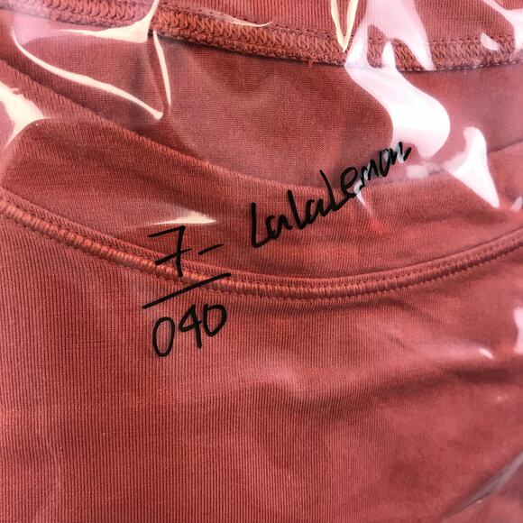 Lululemon Women Modal Pleated Shoulder Tank Top Red Rock Rust Orange Relaxed - Picture 7 of 7